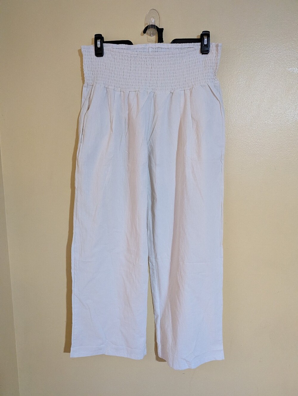 New Beige Tan Wide Leg Boho Pants XL